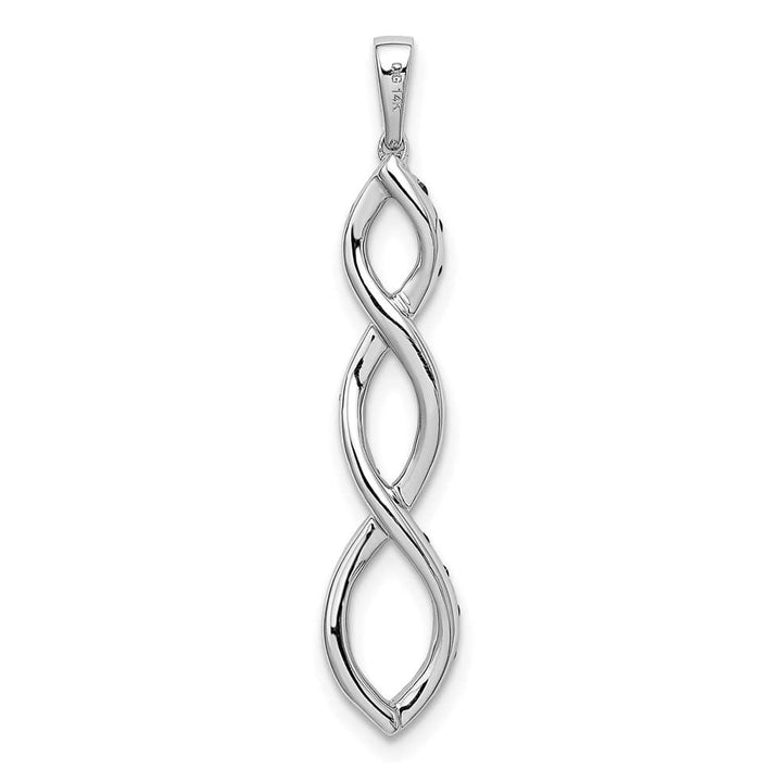 14K White Gold 1/4 ct Black and White Diamond Twisted Pendant