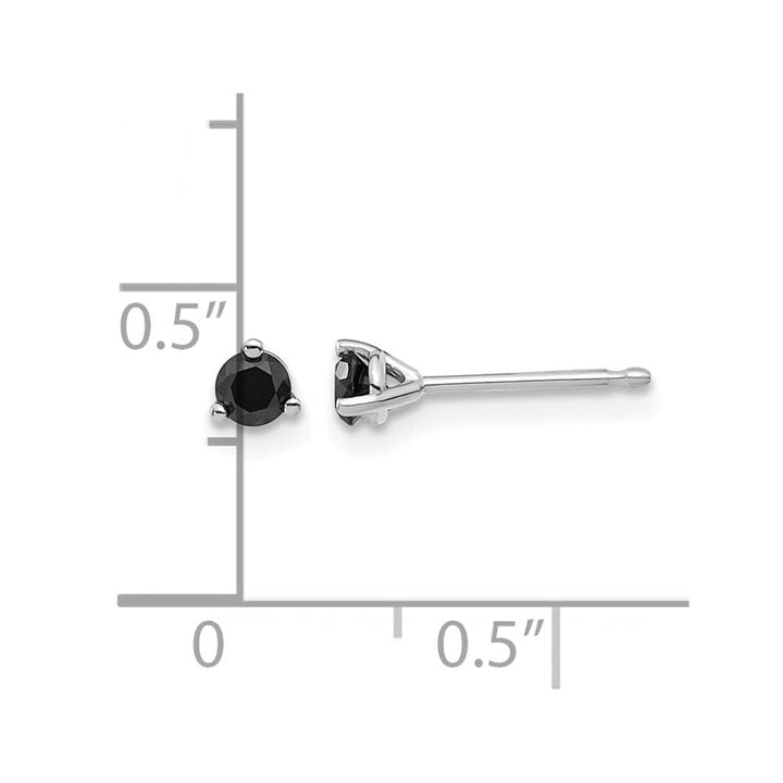 14K White Gold 1/4 ct Black Diamond Stud Earrings