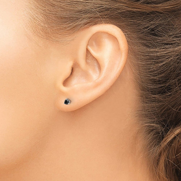 14K White Gold 1/4 ct Black Diamond Stud Earrings