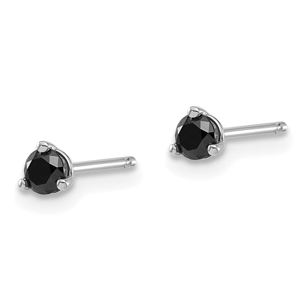 14K White Gold 1/4 ct Black Diamond Stud Earrings