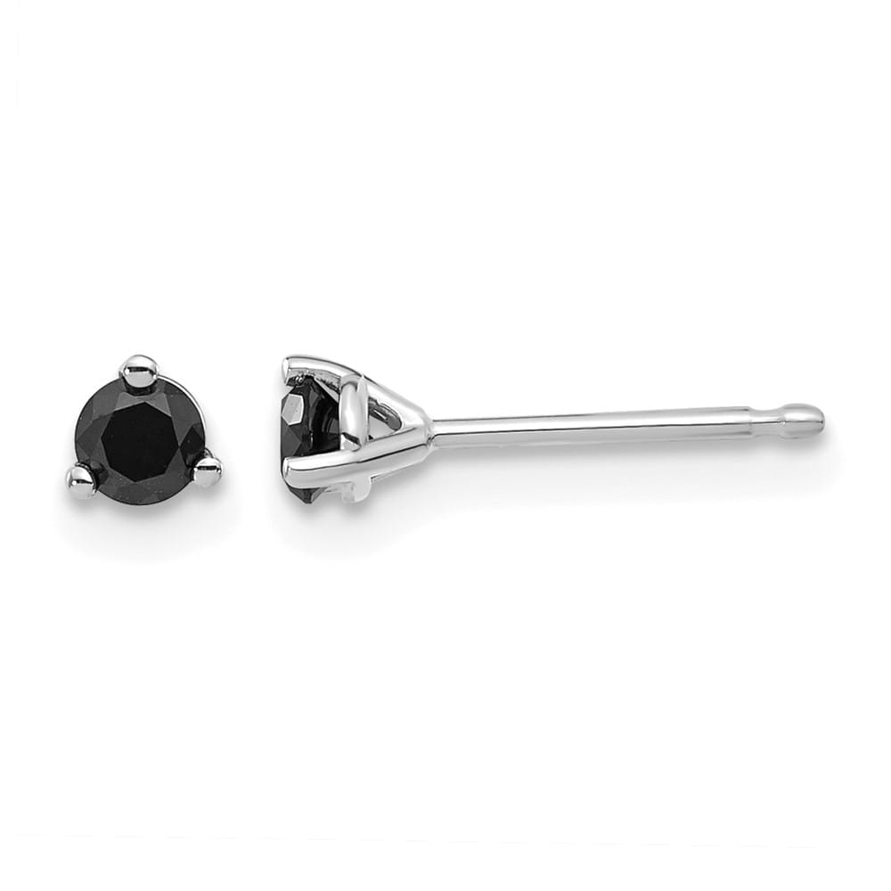 14K White Gold 1/4 ct Black Diamond Stud Earrings