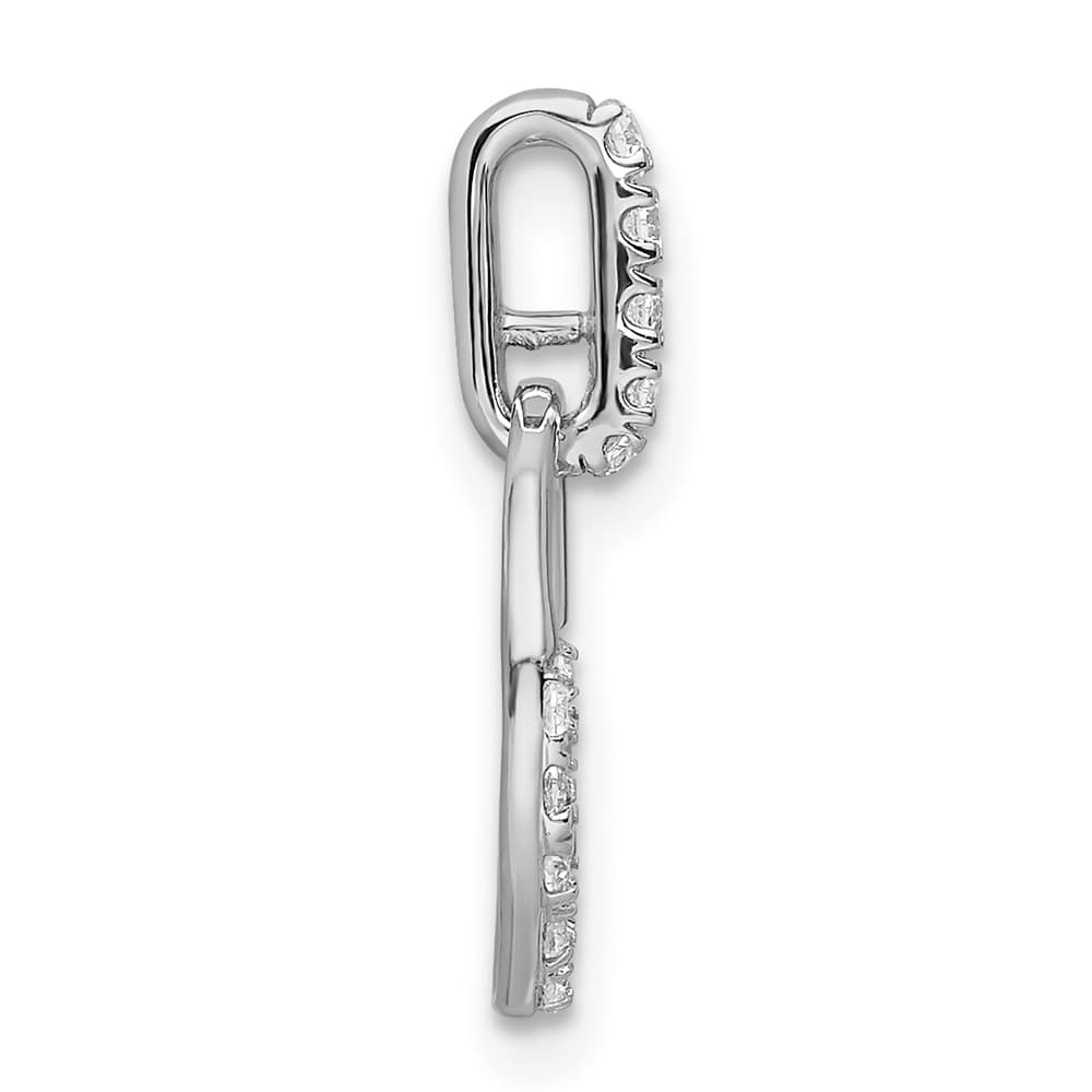 14K White Gold 1/4 ct Diamond Circle Pendant