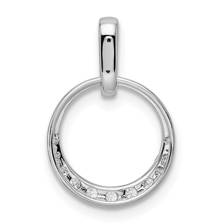 14K White Gold 1/4 ct Diamond Circle Pendant