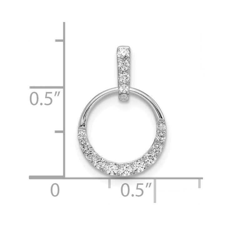 14K White Gold 1/4 ct Diamond Circle Pendant