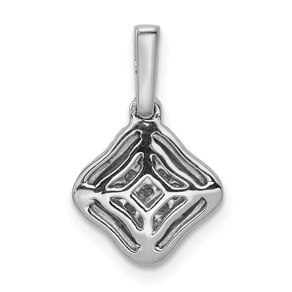 14K White Gold 1/4 ct Diamond Cluster Pendant