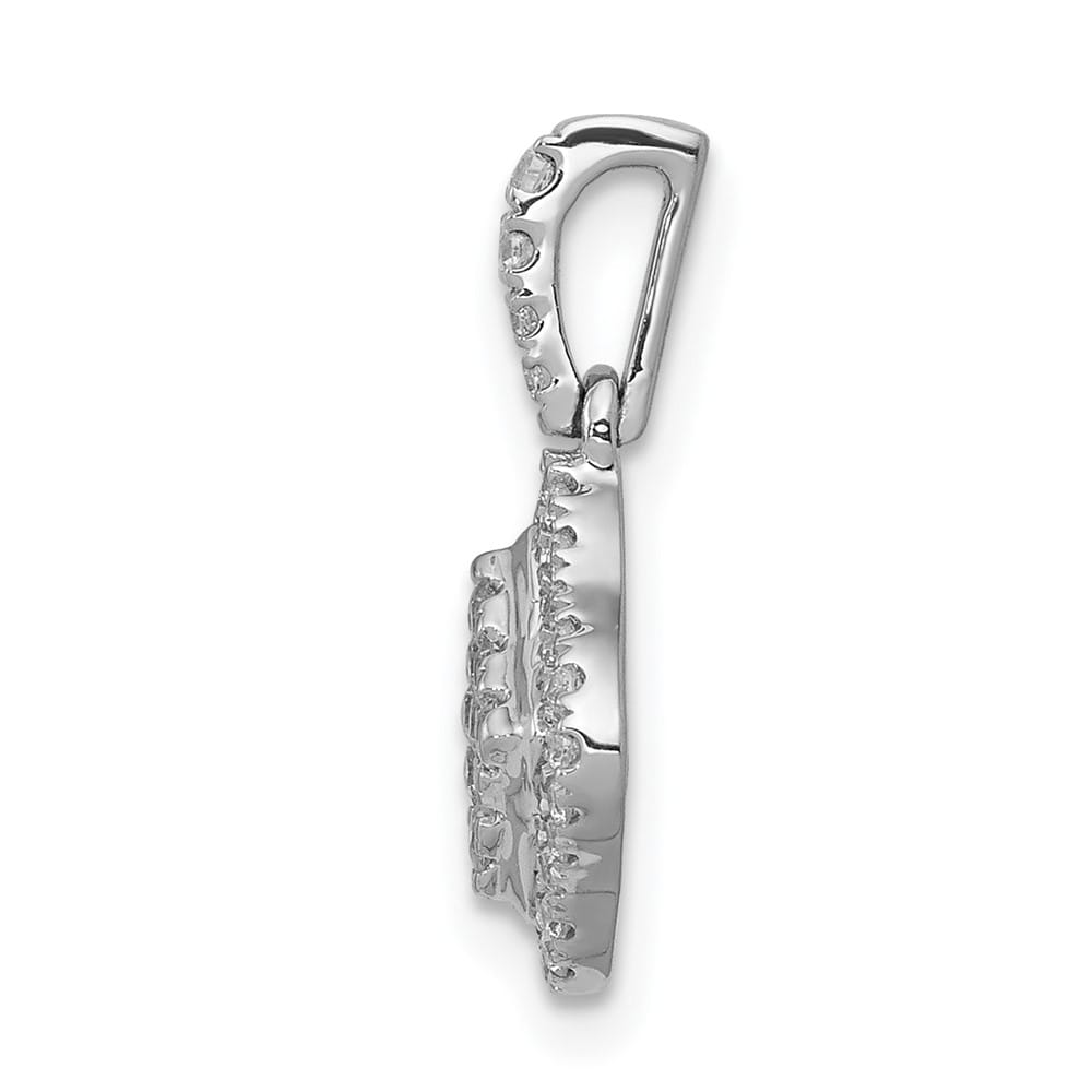 14K White Gold 1/4 ct Diamond Cluster Pendant