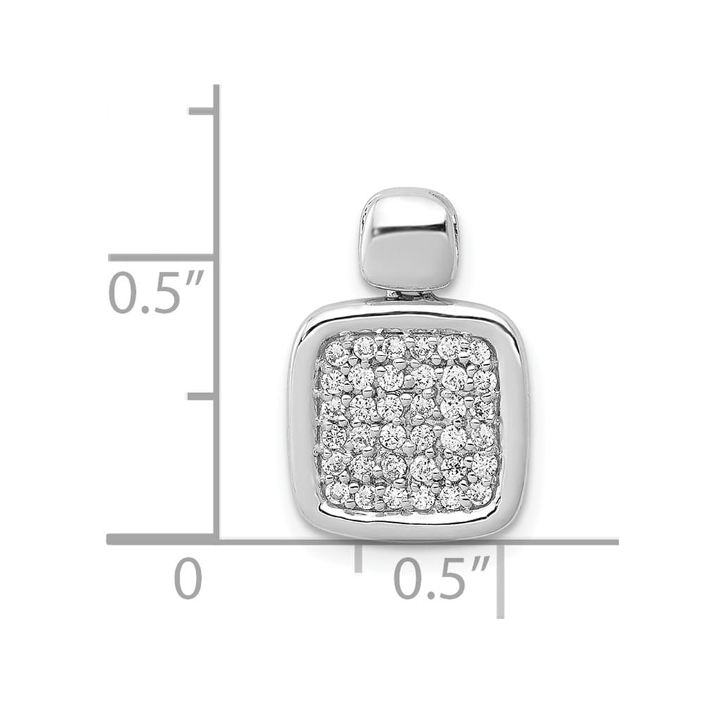 14K White Gold 1/4 ct Diamond Fancy Square Pendant