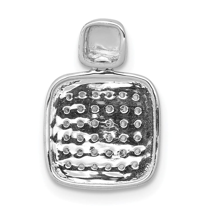 14K White Gold 1/4 ct Diamond Fancy Square Pendant