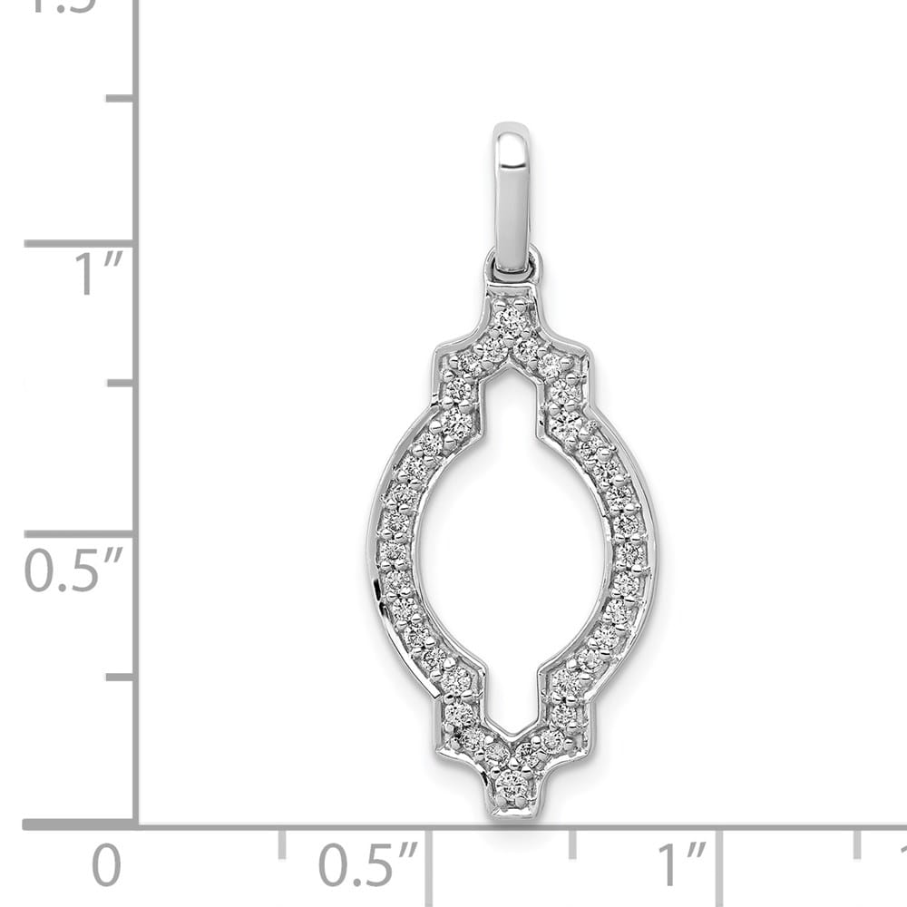 14K White Gold 1/4 ct Diamond Fancy Vintage Pendant
