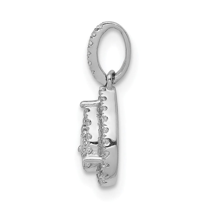 14K White Gold 1/4 ct Diamond Halo Teardrop Pendant 2.5mm Center