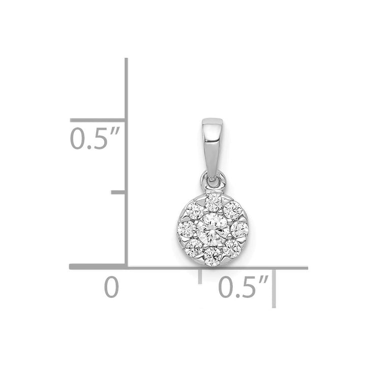 14K White Gold 1/4 ct Diamond Round Halo Pendant