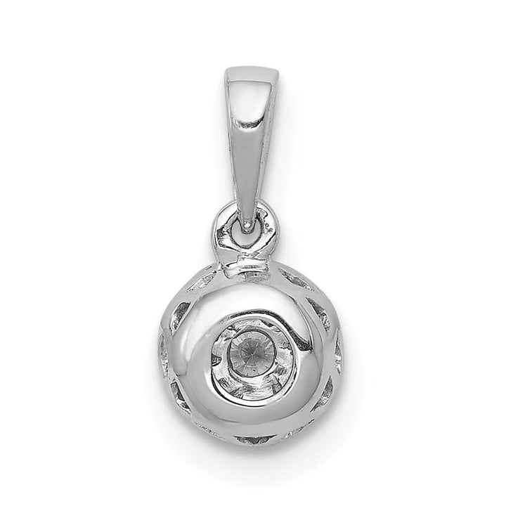 14K White Gold 1/4 ct Diamond Round Halo Pendant