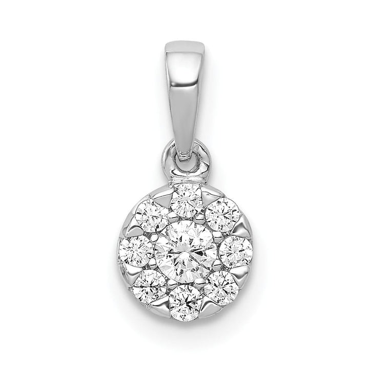 14K White Gold 1/4 ct Diamond Round Halo Pendant