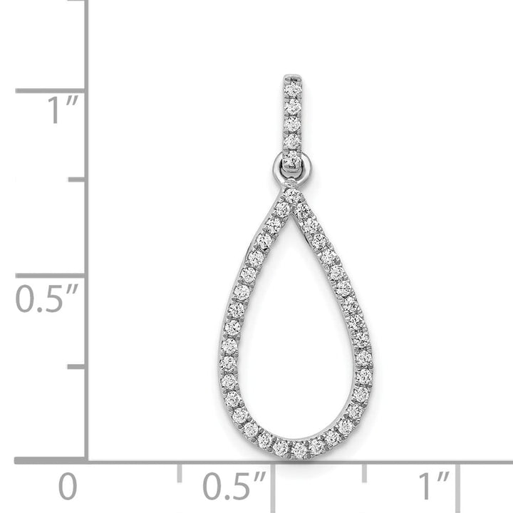 14K White Gold 1/4 ct Diamond Teardrop Pendant