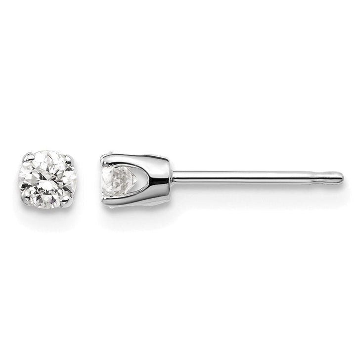 14K White Gold 1/4 ct I2 K-L Diamond Push Back Stud Earrings