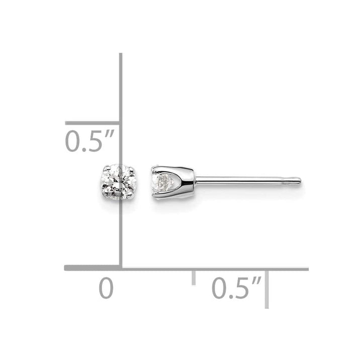 14K White Gold 1/4 ct I2 K-L Diamond Push Back Stud Earrings
