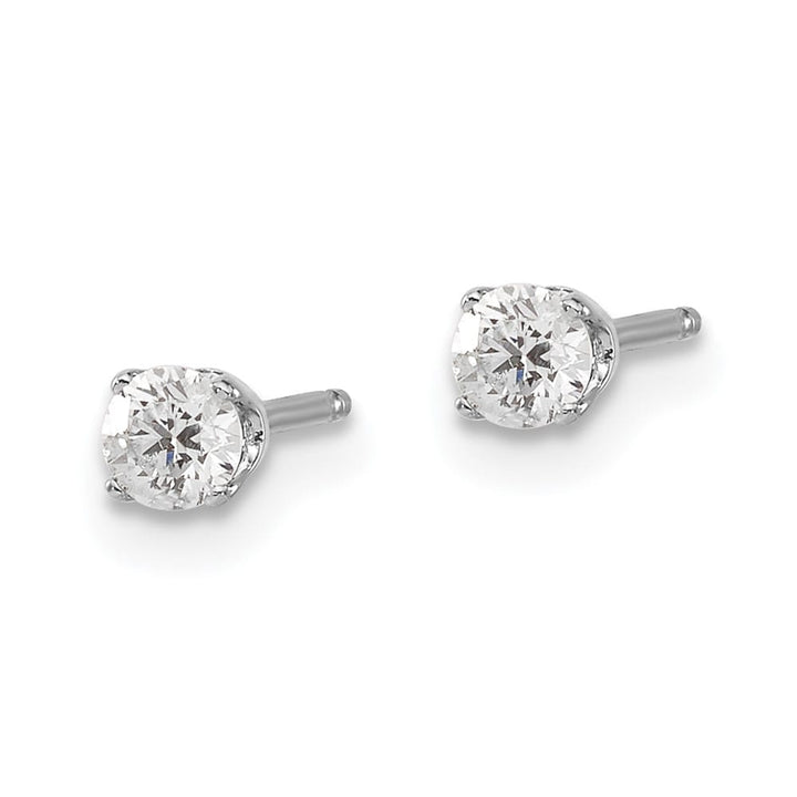 14K White Gold 1/4 ct I2 K-L Diamond Push Back Stud Earrings