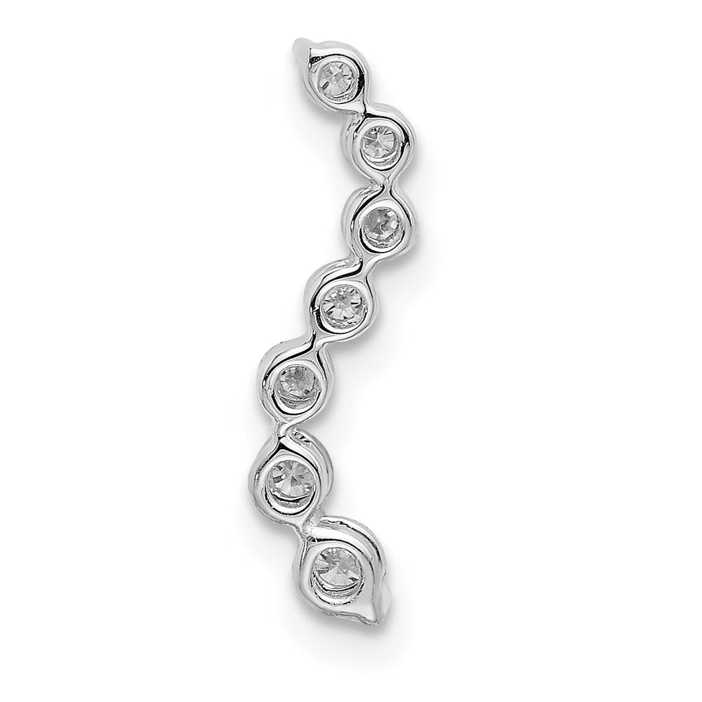 14K White Gold 1/4 ct Lab Grown Diamond Seven Stone Curved Pendant