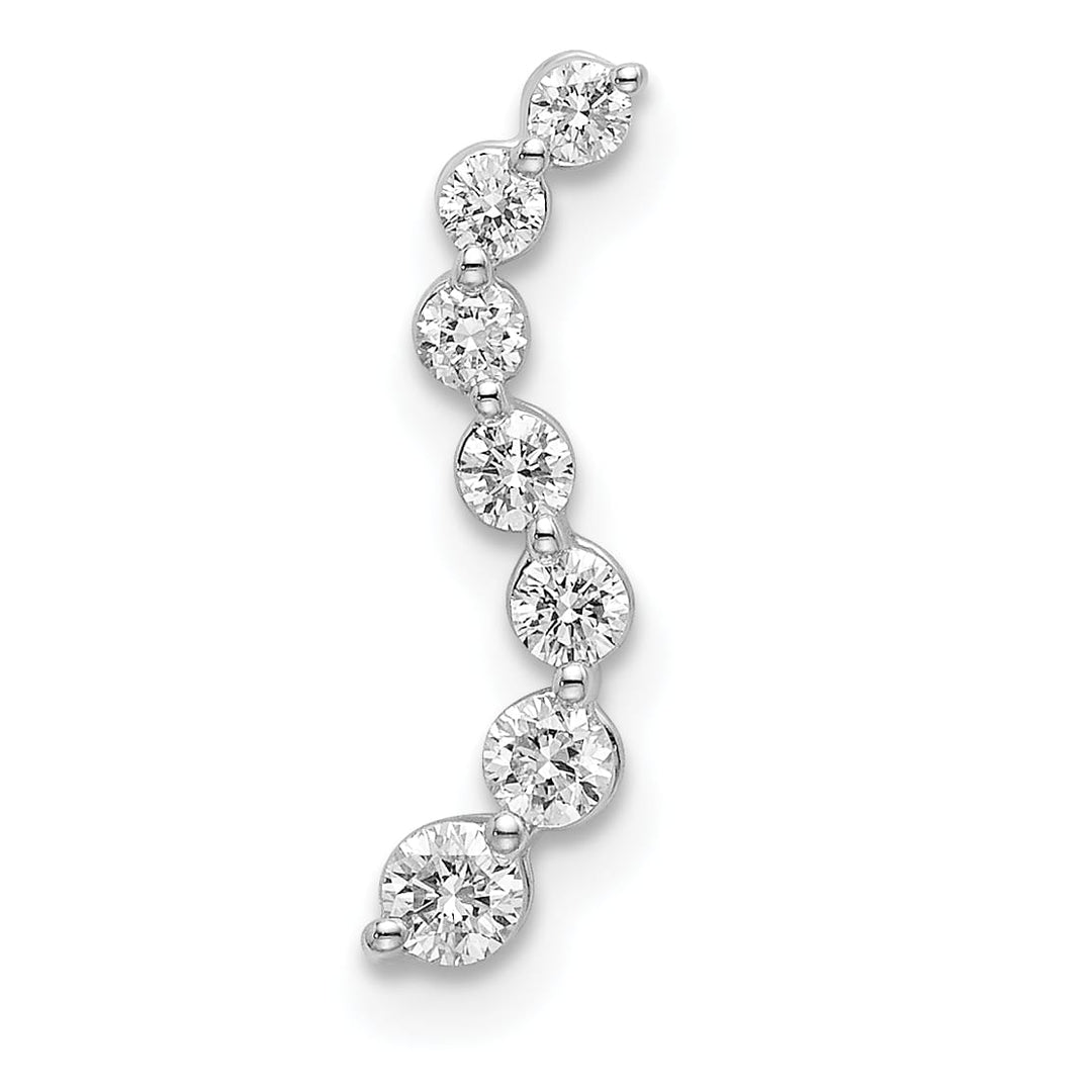 14K White Gold 1/4 ct Lab Grown Diamond Seven Stone Curved Pendant