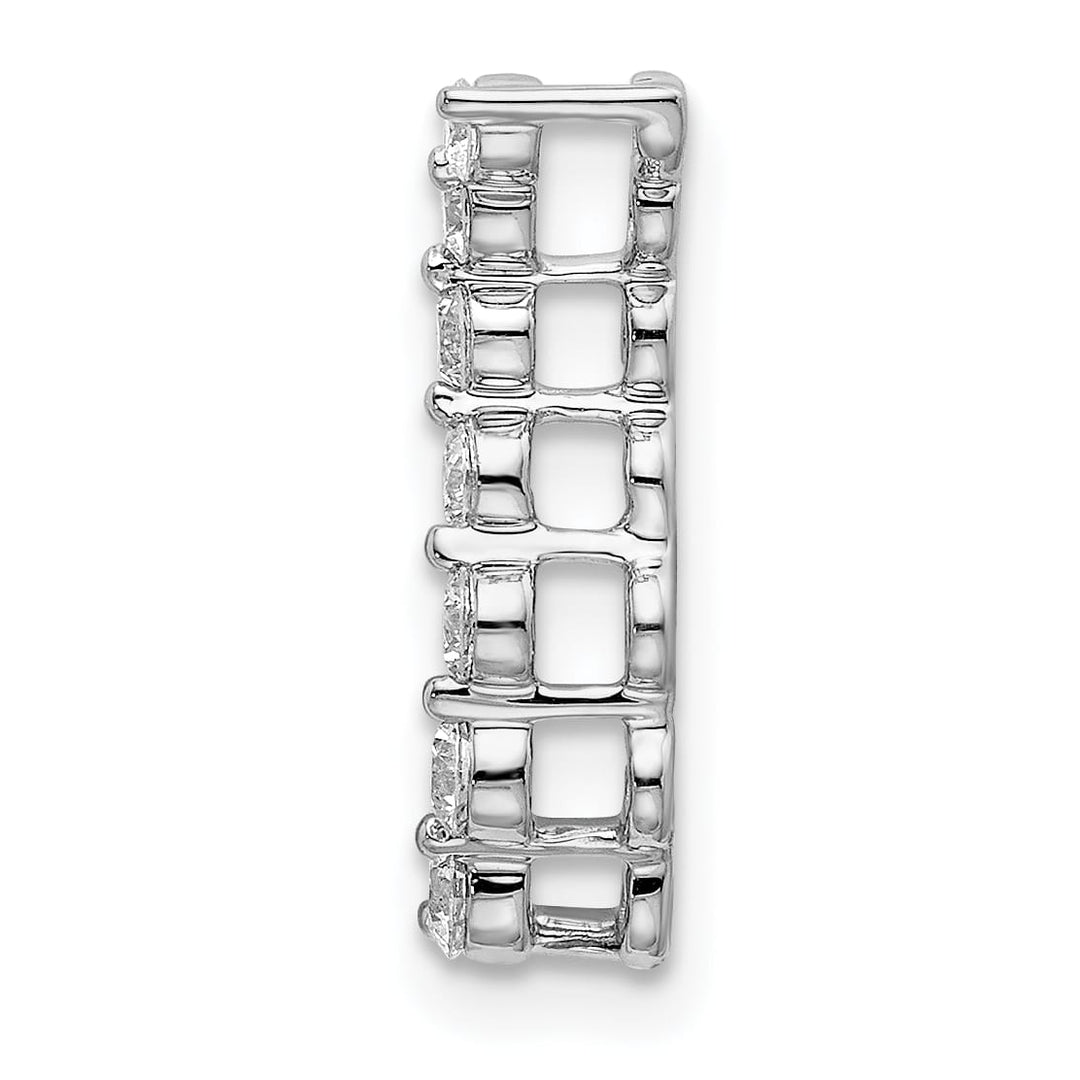 14K White Gold 1/4 ct Lab Grown Diamond Seven Stone Curved Pendant