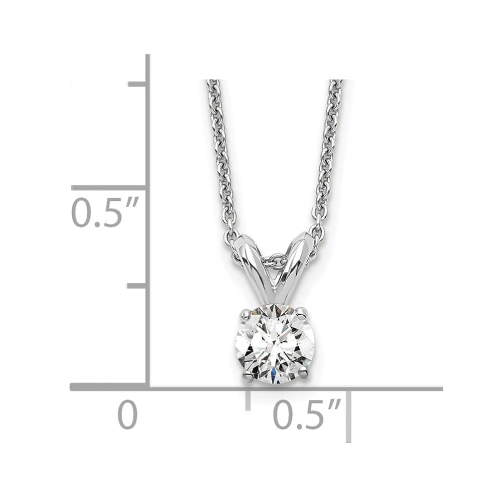 14K White Gold 1/4 ct Lab Grown Diamond Solitaire 18 inch Necklace