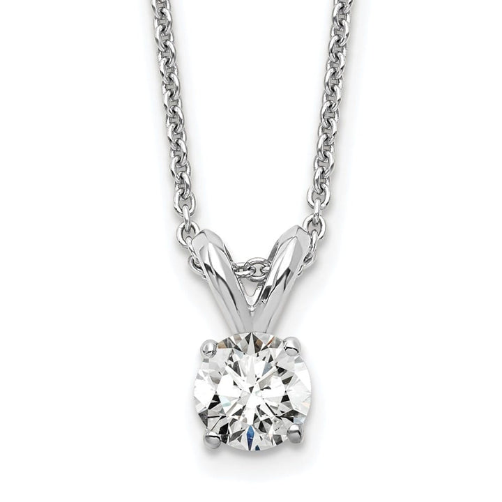14K White Gold 1/4 ct Lab Grown Diamond Solitaire 18 inch Necklace