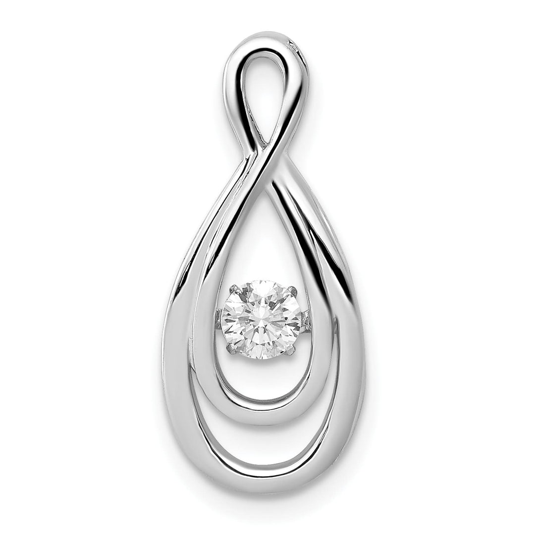 14K White Gold 1/4 ct Lab Grown Diamond Vibrant Infinity Slide Pendant