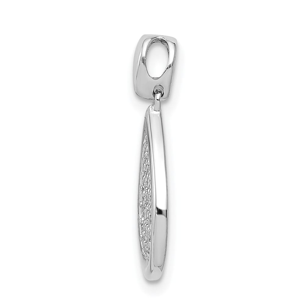 14K White Gold 1/4 ct Pave Diamond Fancy Teardrop Pendant