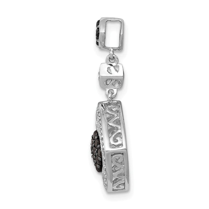 14K White Gold 1/4 ct White and Blue Diamond Square Chain Slide