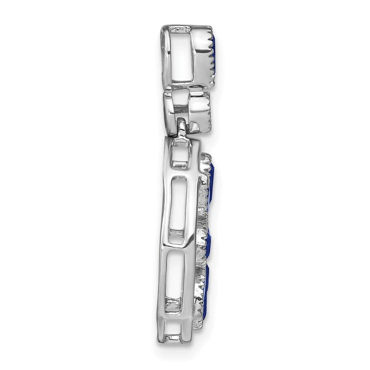 14K White Gold 1.435 ct Sapphire and Diamond Chain Slide