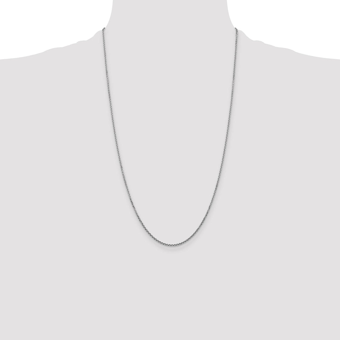 14K White Gold 1.45mm D.C. Cable Chain 26 Inch