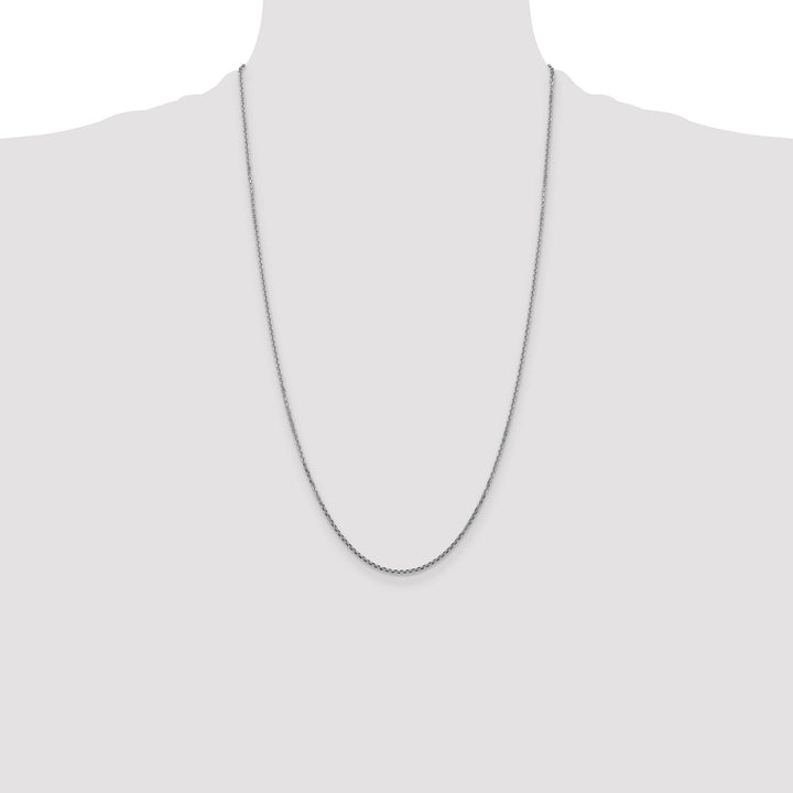 14K White Gold 1.45mm D.C. Cable Chain 26 Inch