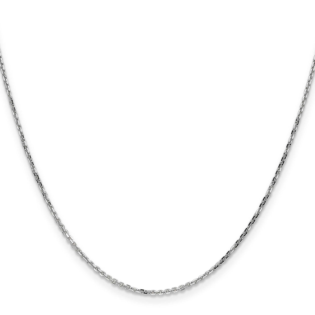 14K White Gold 1.4mm D.C. Round Open Link Cable Chain 26 Inch