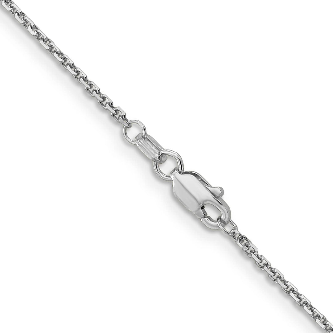 14K White Gold 1.4mm D.C. Round Open Link Cable Chain 26 Inch