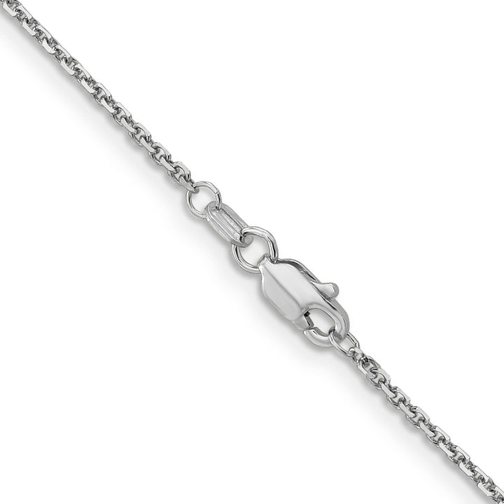 14K White Gold 1.4mm D.C. Round Open Link Cable Chain 26 Inch
