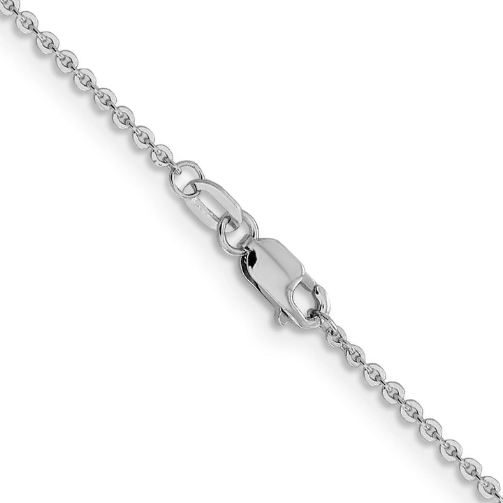 14K White Gold 1.4mm Flat Cable Chain 18 Inch