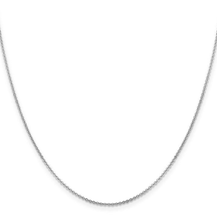 14K White Gold 1.4mm Flat Cable Chain 18 Inch