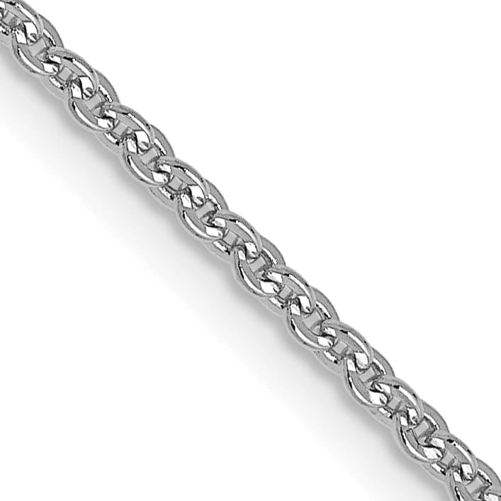 14K White Gold 1.4mm Flat Cable Chain 18 Inch