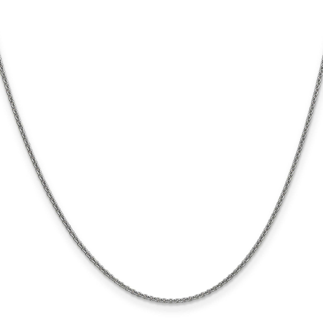 14K White Gold 1.4mm Round Open Link Cable Chain 26 Inch