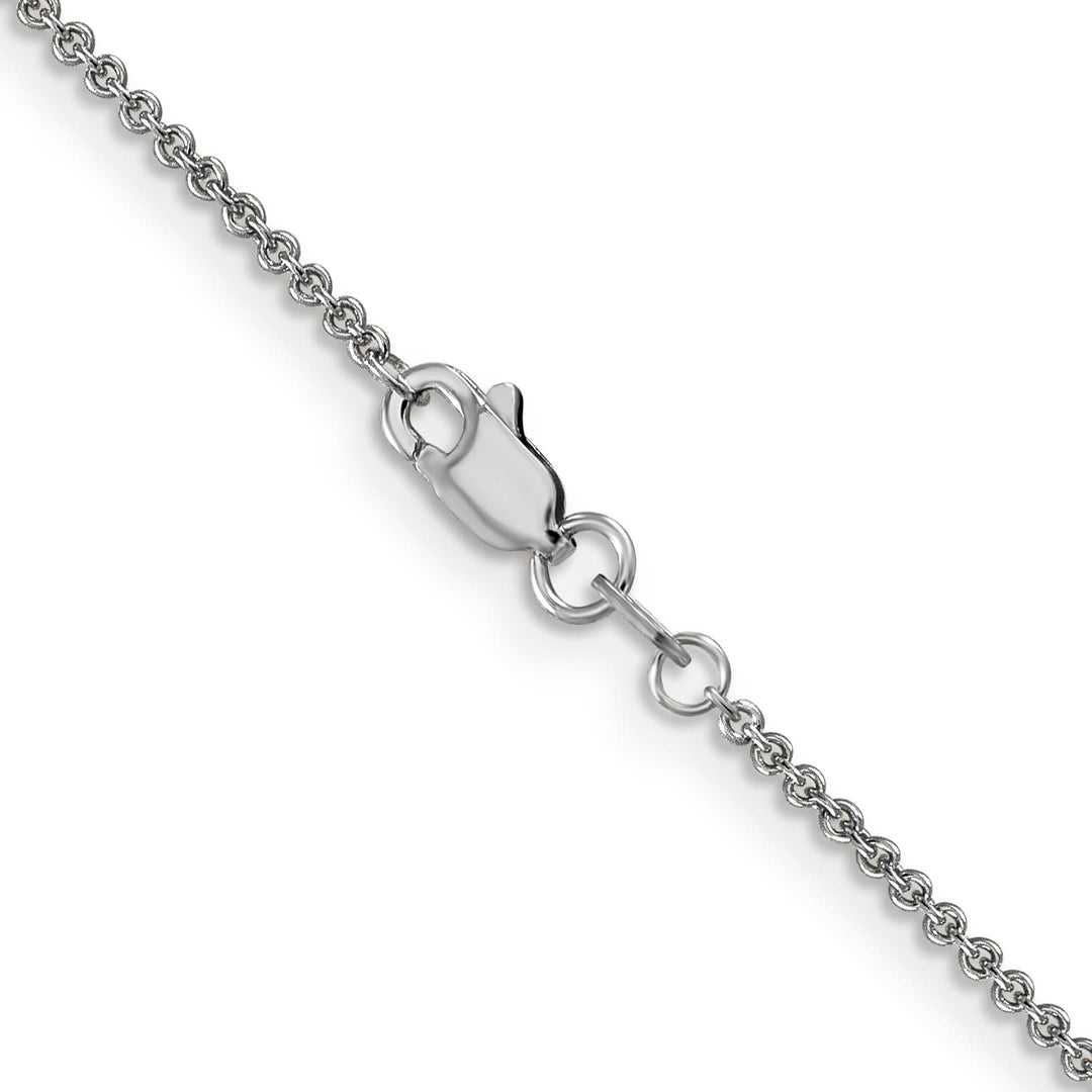 14K White Gold 1.4mm Round Open Link Cable Chain 26 Inch