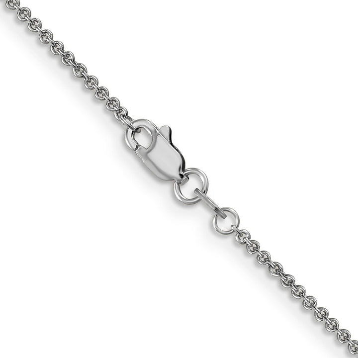 14K White Gold 1.4mm Round Open Link Cable Chain 26 Inch