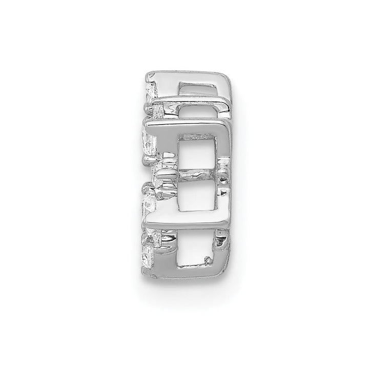 14K White Gold 1/5 Carat Diamond Fancy Circle Chain Slide