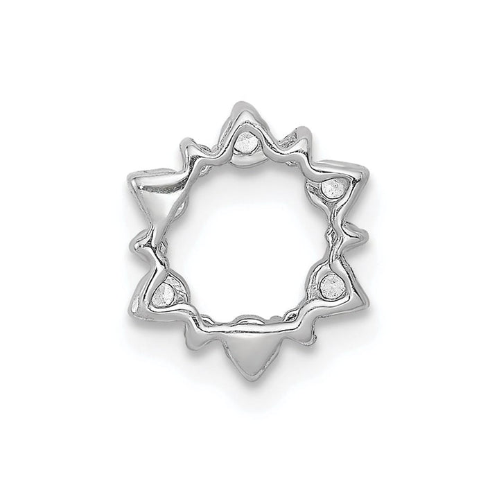 14K White Gold 1/5 Carat Diamond Fancy Circle Chain Slide