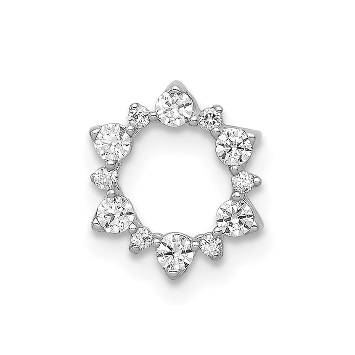 14K White Gold 1/5 Carat Diamond Fancy Circle Chain Slide