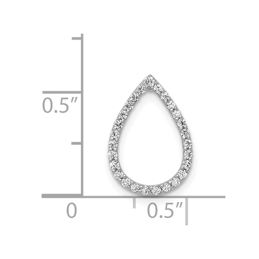 14K White Gold 1/5 Carat Diamond Teardrop Chain Slide