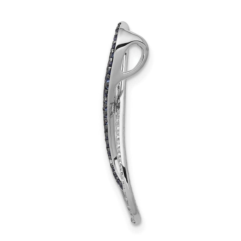 14K White Gold 1/5 Carat White and Blue Diamond Infinity Chain Slide