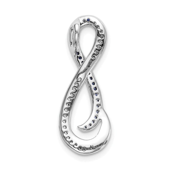14K White Gold 1/5 Carat White and Blue Diamond Infinity Chain Slide