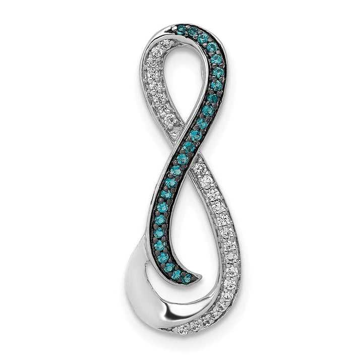 14K White Gold 1/5 Carat White and Blue Diamond Infinity Chain Slide