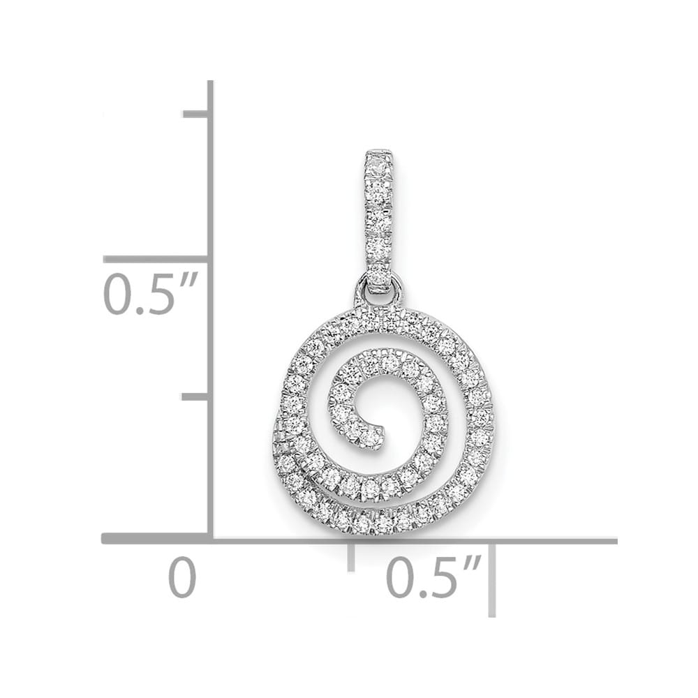 14K White Gold 1/5 ct Diamond Circle Swirl Pendant