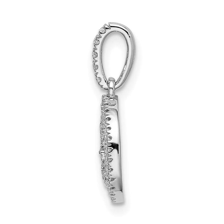 14K White Gold 1/5 ct Diamond Circle Swirl Pendant